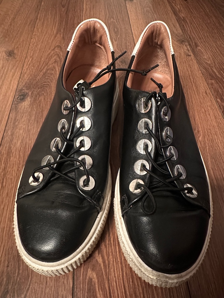 Mjus Black Leather Slip On Stella Sneakers. 37